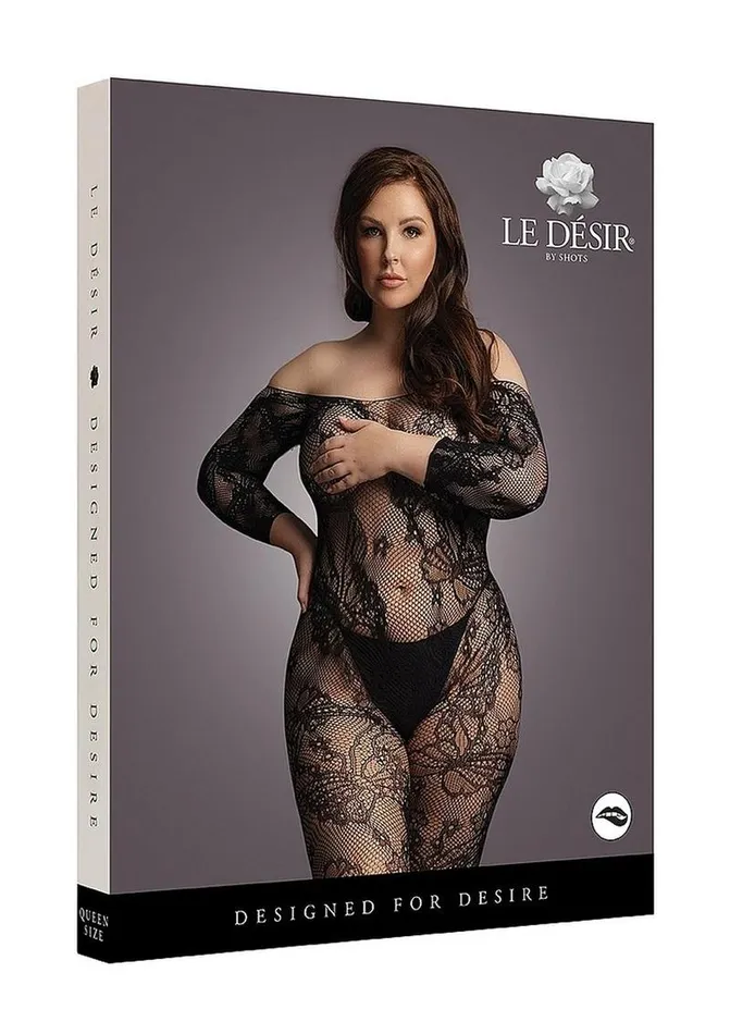 Bodystockings Playsuits Le Desir Lace Sleeved Bodystocking Le Desir