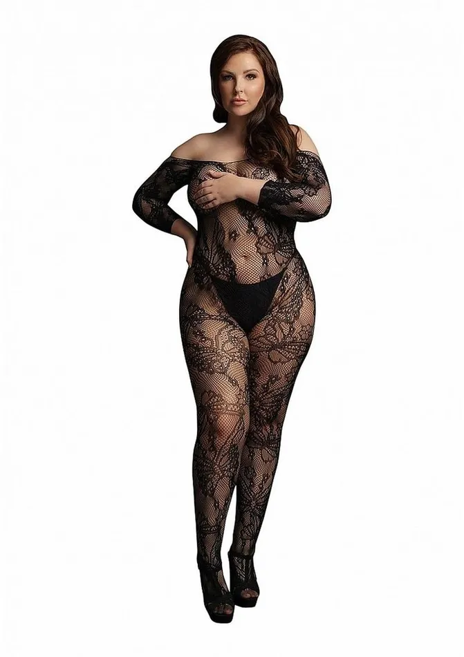 Bodystockings Playsuits Le Desir Lace Sleeved Bodystocking Le Desir