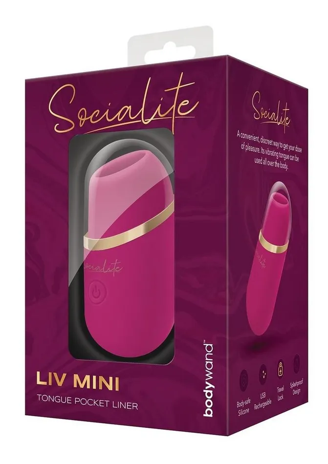 Bodywand Socialite Liv Mini Tongue Rechargeable Silicone Pocket Licker Bodywand Female Sex Toys