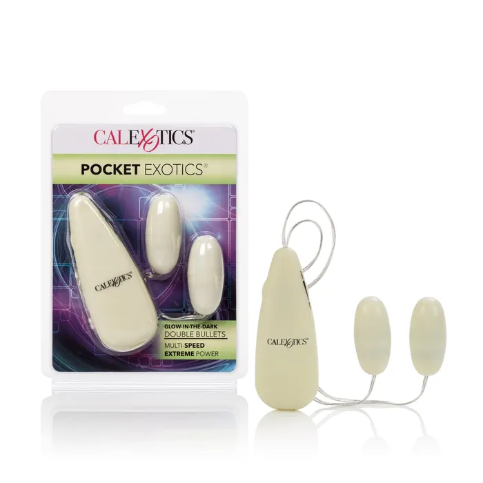 CalExotics Dildos Pocket Exotics Glow In The Dark Double Bullets