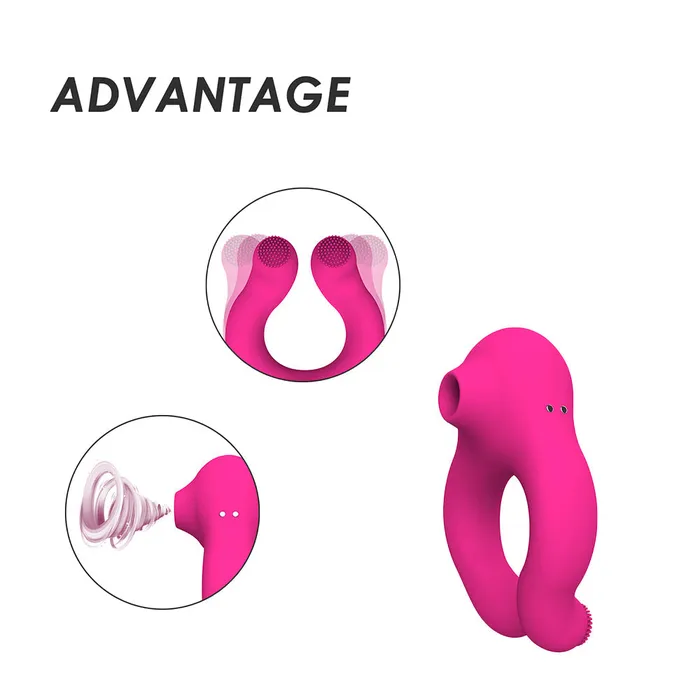 Couple Vibrator Suction Ring For Penis Clitoral Stimulation 7 Modes Sorlove Female Sex Toys