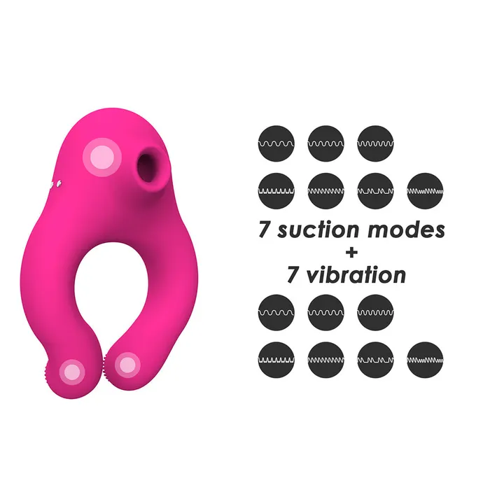 Couple Vibrator Suction Ring For Penis Clitoral Stimulation 7 Modes Sorlove Female Sex Toys