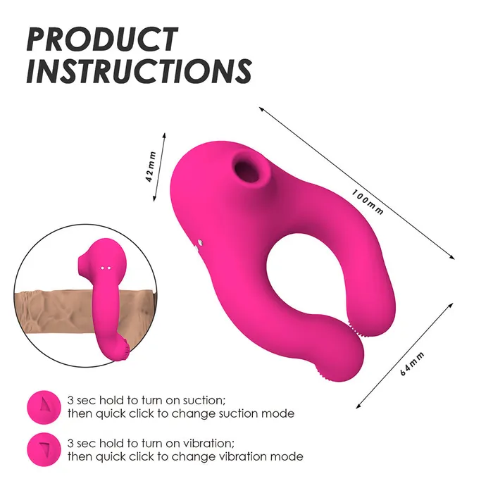 Couple Vibrator Suction Ring For Penis Clitoral Stimulation 7 Modes Sorlove Female Sex Toys