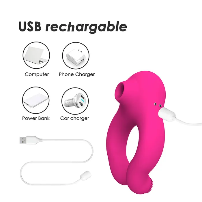 Couple Vibrator Suction Ring For Penis Clitoral Stimulation 7 Modes Sorlove Female Sex Toys