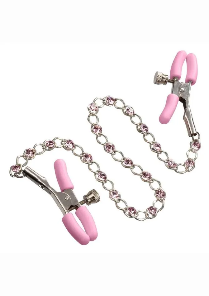 Couples Nipple Play Nipple Play Crystal Chain Nipple Clamps