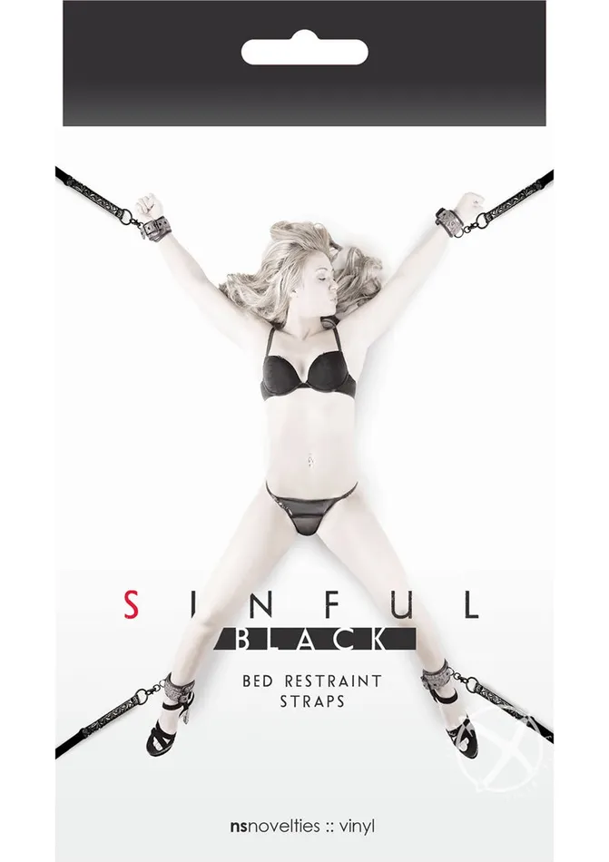 Couples Sinful Vinyl Bed Restraint Straps Kit Sinful