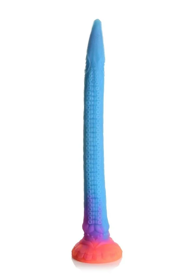 Creature Cocks Creature Cocks Makara Glow In The Dark Silicone Snake Dildo OrangePurpleBlue Glitter Dildos