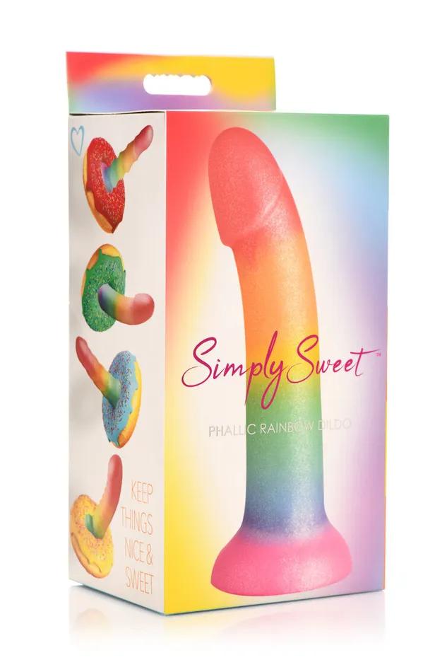 Curve Toys Dildos Simply Sweet 65 Phallic Rainbow Dildo