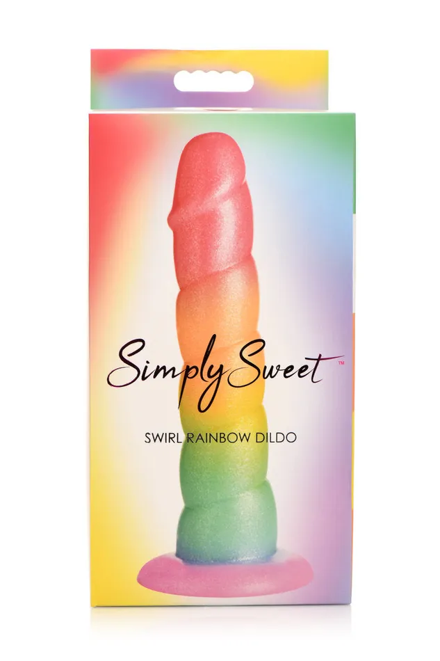 Curve Toys Dildos Simply Sweet 65 Swirl Rainbow Dildo