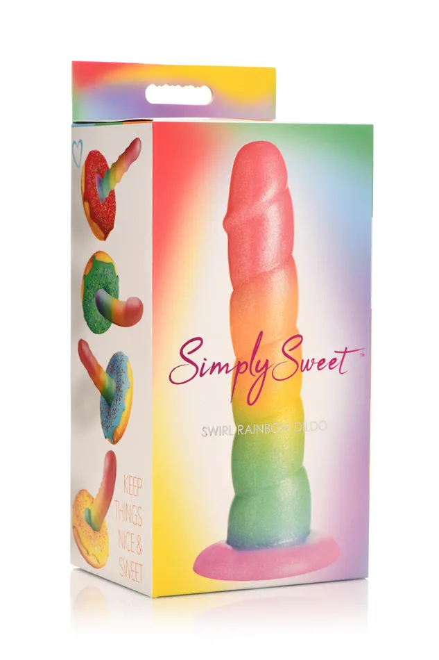 Curve Toys Dildos Simply Sweet 65 Swirl Rainbow Dildo