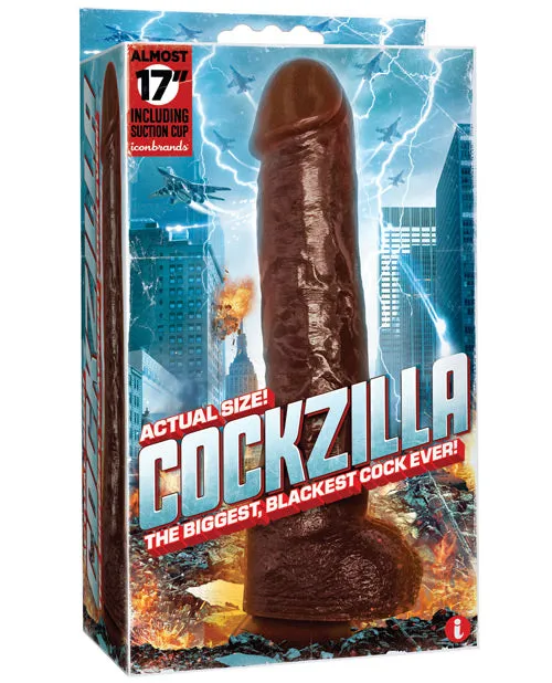 Dildos Icon Brands INC Cockzilla 165 Reaslistic Dildo Black