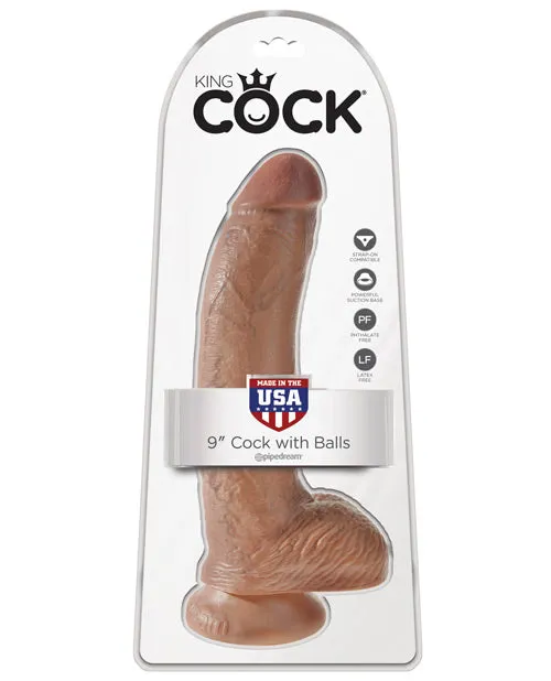 Dildos Pipedream Products King Cock 9 Cock with Balls Tan