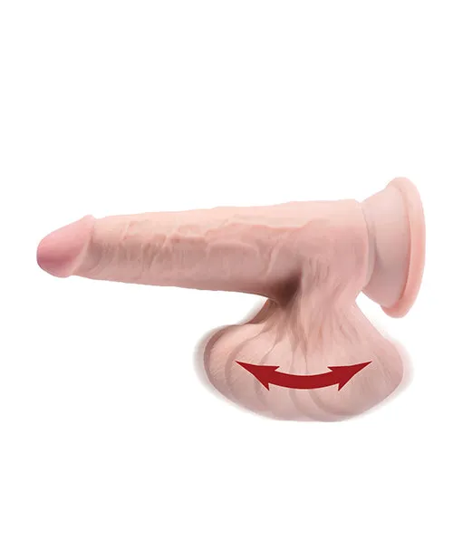 Dildos Pipedream Products King Cock Plus 8 Triple Density Cock with Swinging Balls Ivory