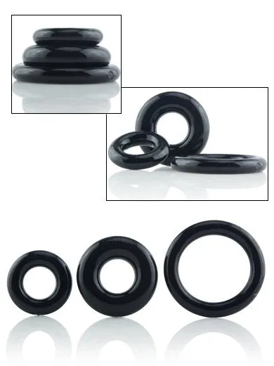 Dildos Screaming O RingO 3pack Stretchy Black Cock Rings