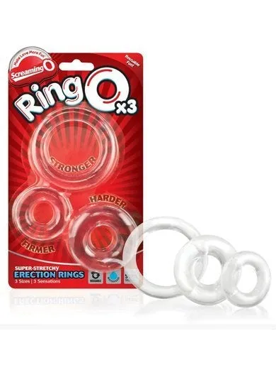 Dildos Screaming O RingO 3pack Stretchy Clear Cock Rings