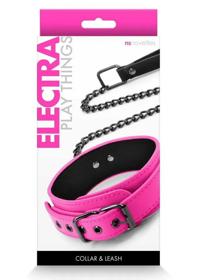 Electra Play Things Pu Leather Collar and Leash Electra Play Things Couples