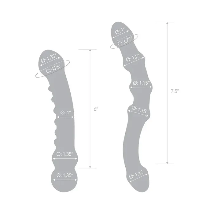 Electric Eel INC Dildos Glas 2 pc Double Pleasure Glass Dildo Set