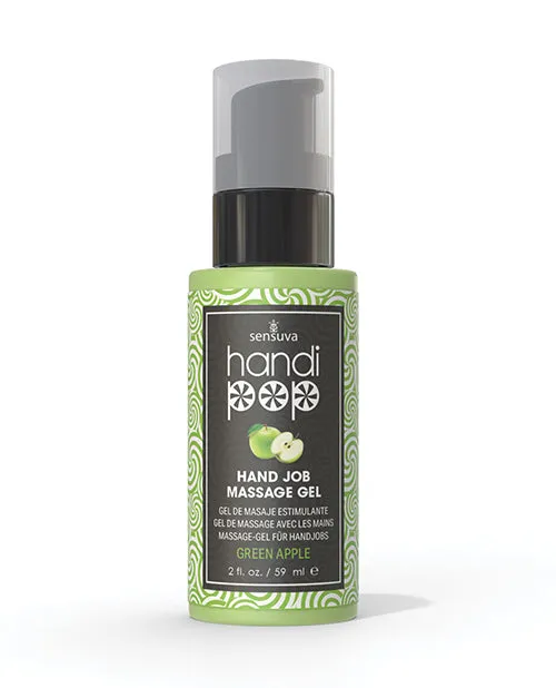 Enhancers Handipop Hand Job Massage Gel 2 oz Green Apple Sensuva Valencia Naturals