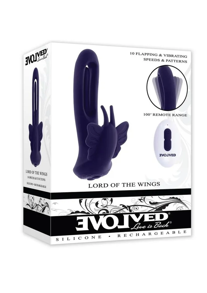 Evolved Lord Of The Wings Rechargeable Silicone Butterfly Stimulator with Remote Female Sex Toys