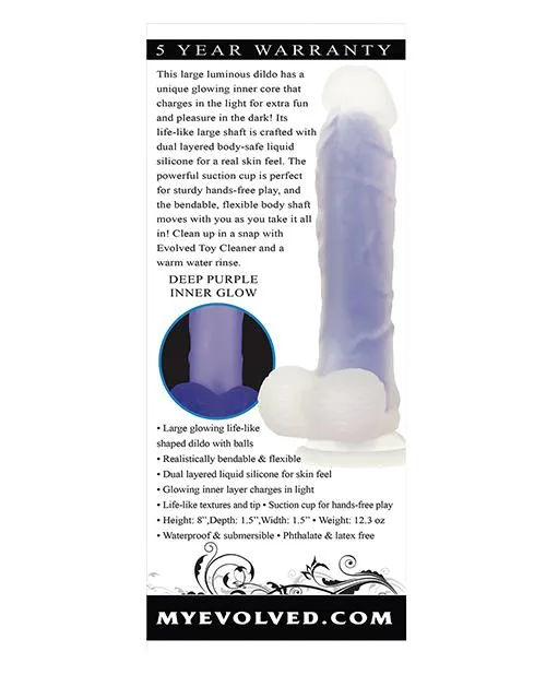 Evolved Luminous Dildo Glow In The Dark Evolved Novelties INC Dildos