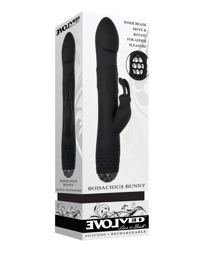 Evolved Novelties INC Bodacious Bunny Rotating Rabbit Black Vibrators