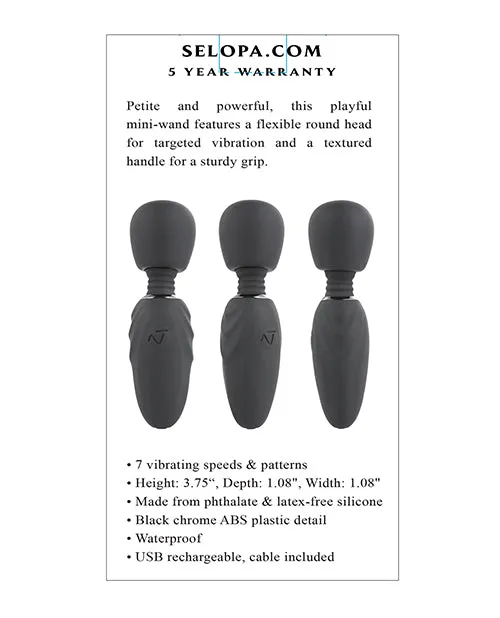 Evolved Novelties INC Selopa Buzz One Out Mini Wand Black Vibrators