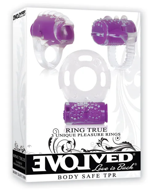 Evolved Novelties INC Vibrators Evolved Ring True Unique Pleasure Rings ClearPurple