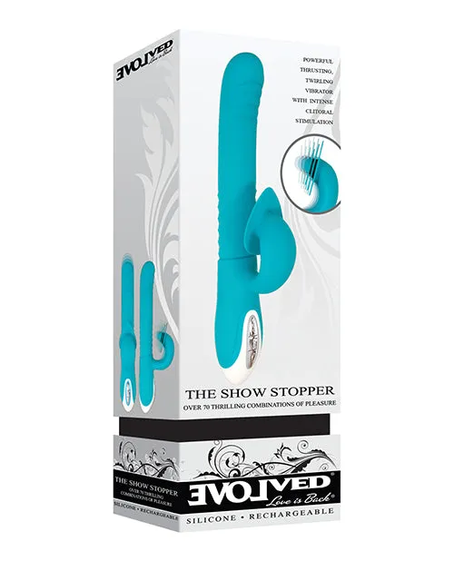 Evolved Novelties INC Vibrators Evolved The Show Stopper Thrusting Vibe Teal