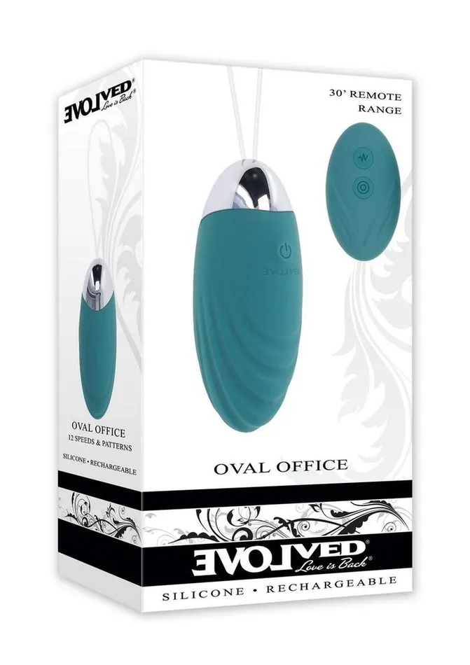 Evolved Oval Office Rechargeable Silicone Egg with Remote Female Sex Toys