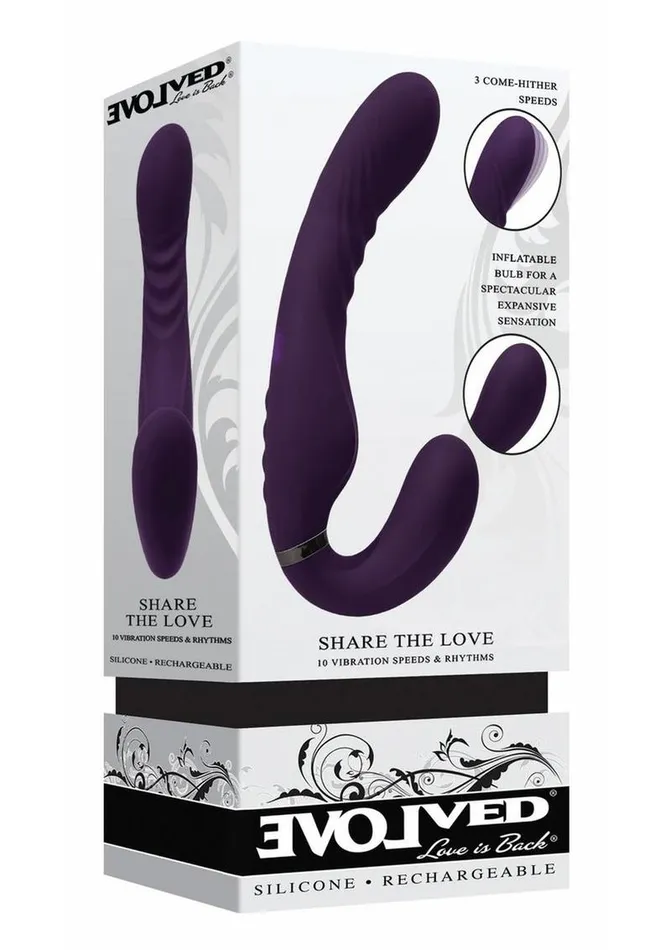 Evolved Share The Love Rechargeable Silicone Dual Vibrator Female Sex Toys