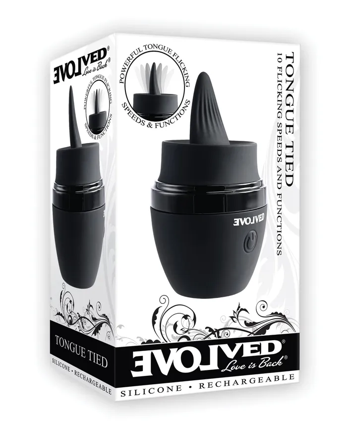 Evolved Tongue Tied Flicking Massager Black Evolved Novelties INC Vibrators