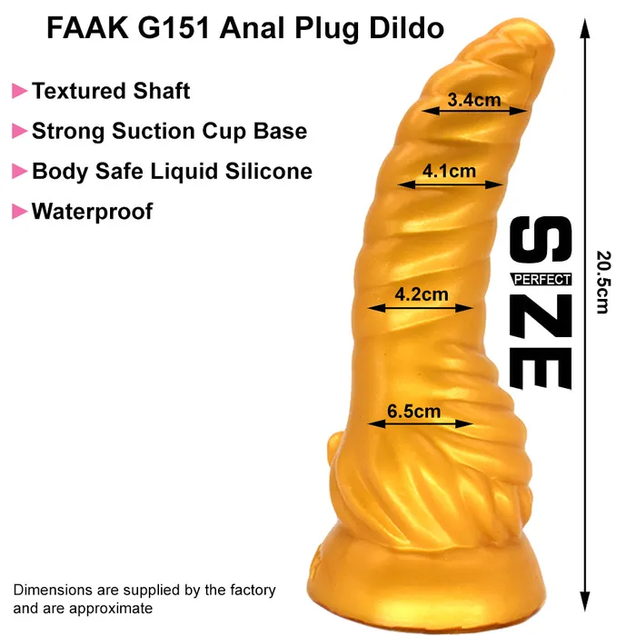 FAAK Anal FAAK G151 Liquid Silicone Dildo Conch 8 Anal Plug Butt Suction Cup Dong