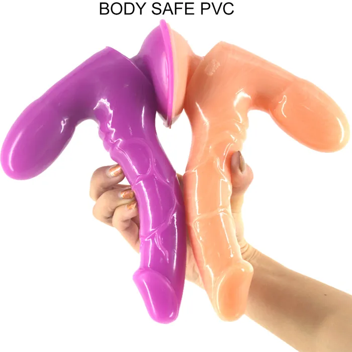 FAAK Dildos FAAKCHGD025 Realistic Double Anal Dildo Dong Purple