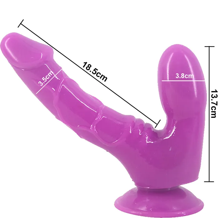 FAAK Dildos FAAKCHGD025 Realistic Double Anal Dildo Dong Purple