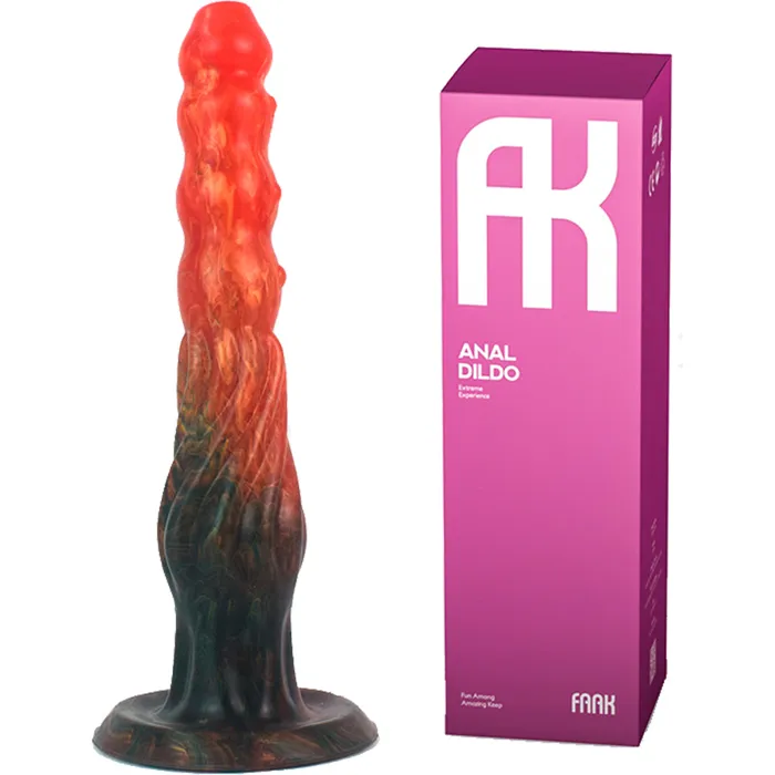 FAAK Female Sex Toys FAAK G6017 Liquid Silicone 95 Scaled Ribbed Dildo Anal Plug Large Butt Dong