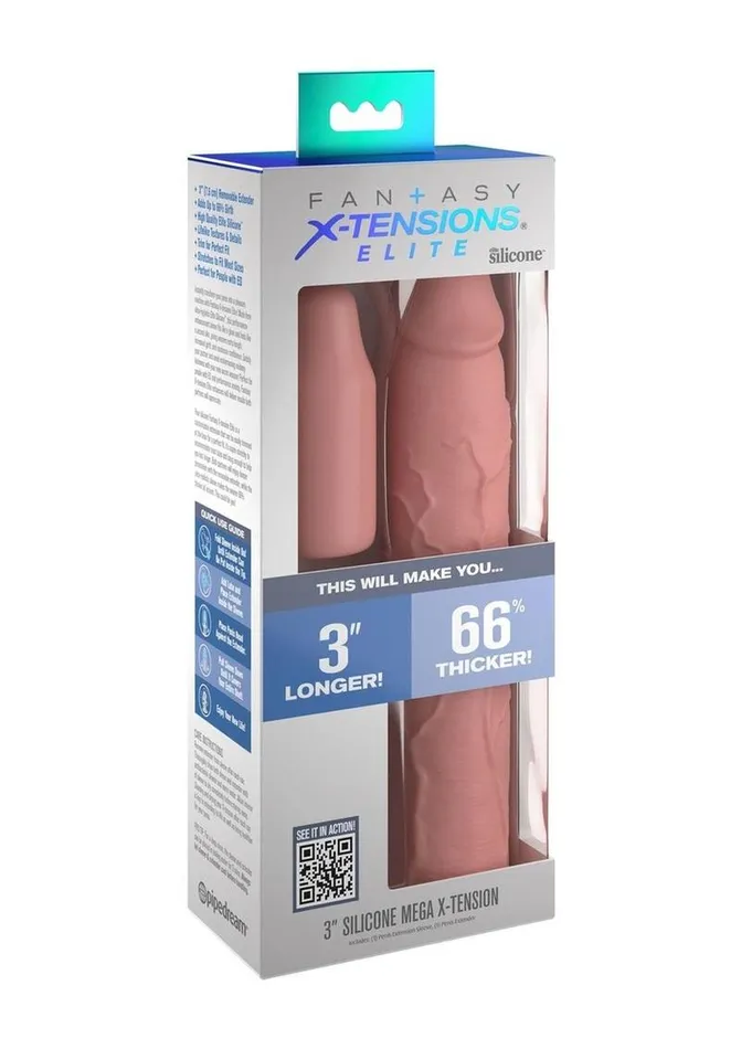 Fantasy XTensions Elite Silicone 9in Sleeve with 3in Plug Fantasy XTensions Male Sex Toys