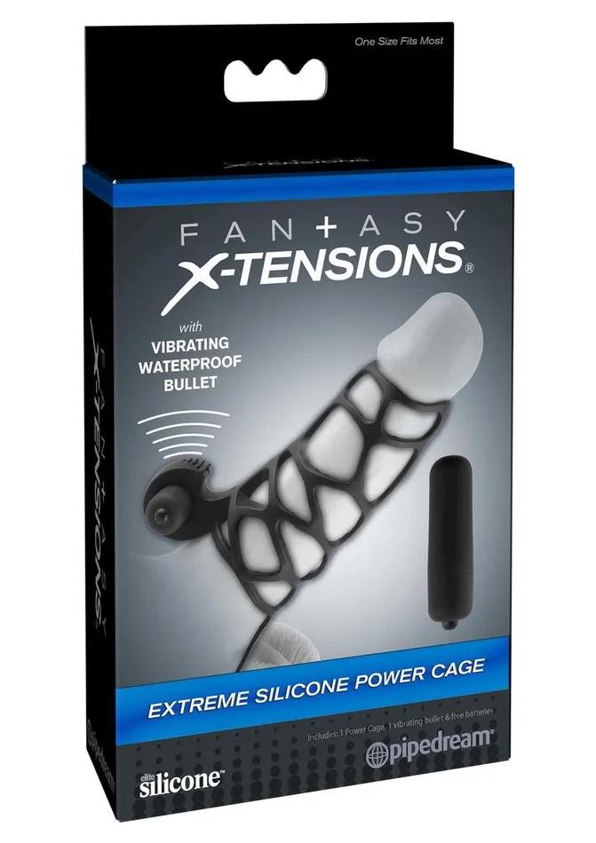 Fantasy XTensions Silicone Extreme Power Vibrating Cock Cage Fantasy XTensions Male Sex Toys