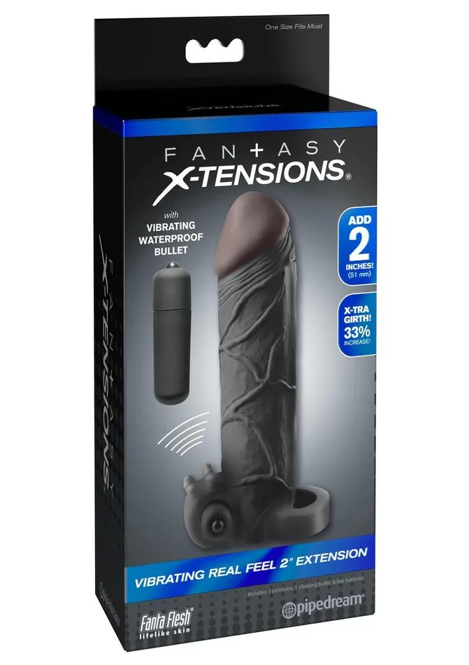 Fantasy XTensions Vibrating Real Feel 2in Extension Sleeve Fantasy XTensions Male Sex Toys