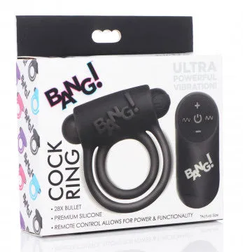 Female Sex Toys BANG Silicone Cock 1 black Ring With Remote Control Vibrator Nice and nasty Bz