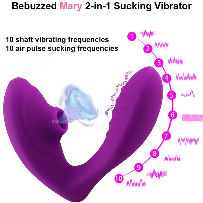 Female Sex Toys Bebuzzed Mary 2 in 1 Sucking Vibrator Bebuzzed