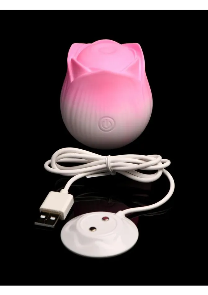 Female Sex Toys Bloomgasm Bloomgasm Pulsing Petals Throbbing Silicone Rechargeable Rose Stimulator