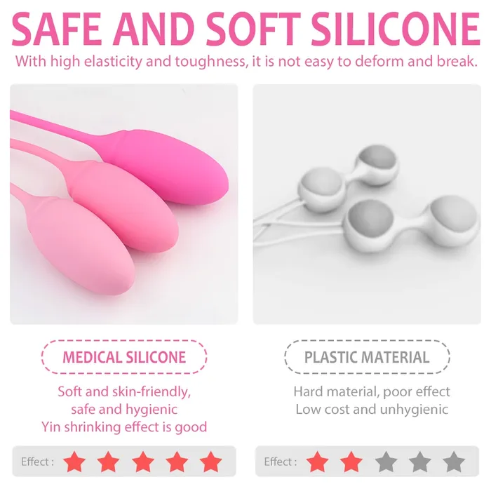 Female Sex Toys Builtin Steel Kegel Weighted Exercise 3 Balls Kit Sorlove