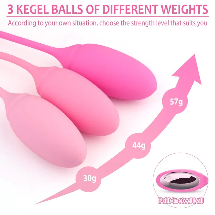 Female Sex Toys Builtin Steel Kegel Weighted Exercise 3 Balls Kit Sorlove