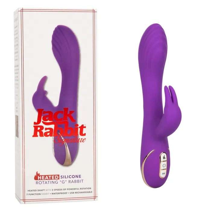 Female Sex Toys CalExotics Jack Rabbit Signature Heated Silicone Rotating G Rabbit