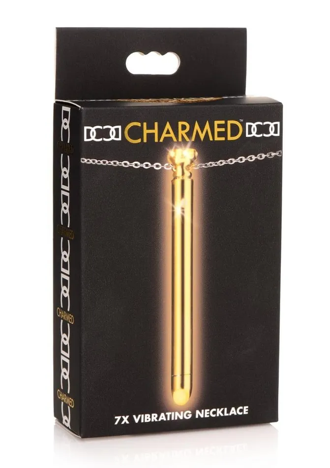 Female Sex Toys Charmed Rechargeable Stainless Steel 7x Vibrating Necklace Charmed