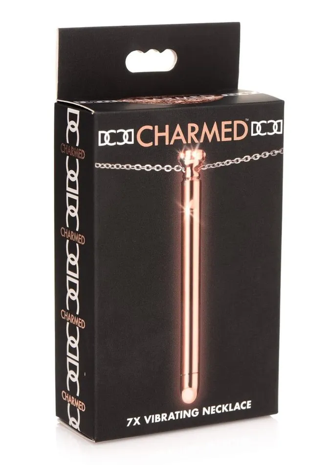 Female Sex Toys Charmed Rechargeable Stainless Steel 7x Vibrating Necklace Charmed