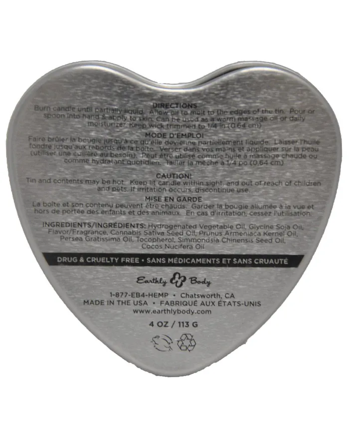 Female Sex Toys Earthly Body Sun Touched Edible Candle Heart Tin 47 Oz Earthly Body