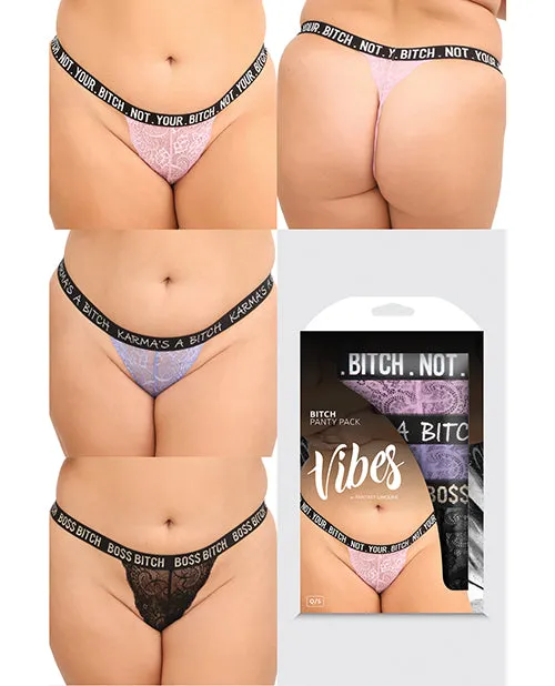 Female Sex Toys Fantasy Lingerie Vibes Bitch 3pk Lace Panty