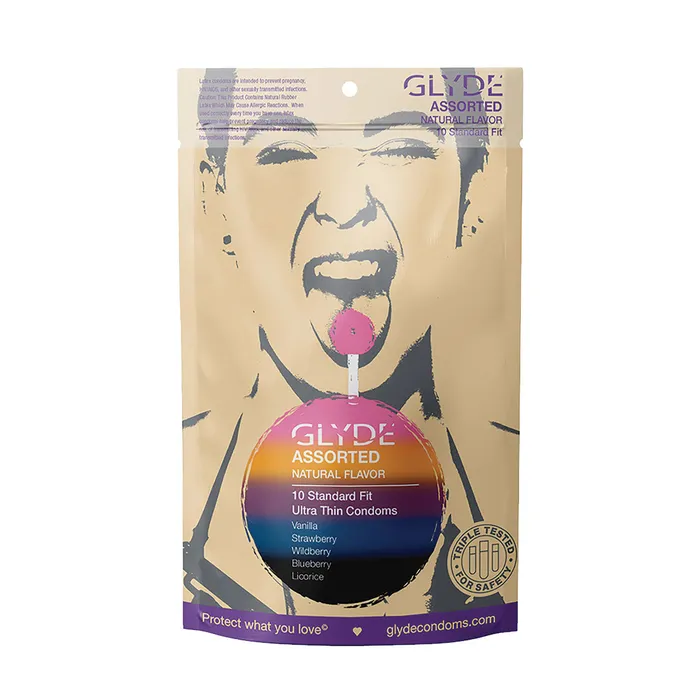 Female Sex Toys Glyde Glyde Ultra Condoms Organic Assorted Flavors 10pk