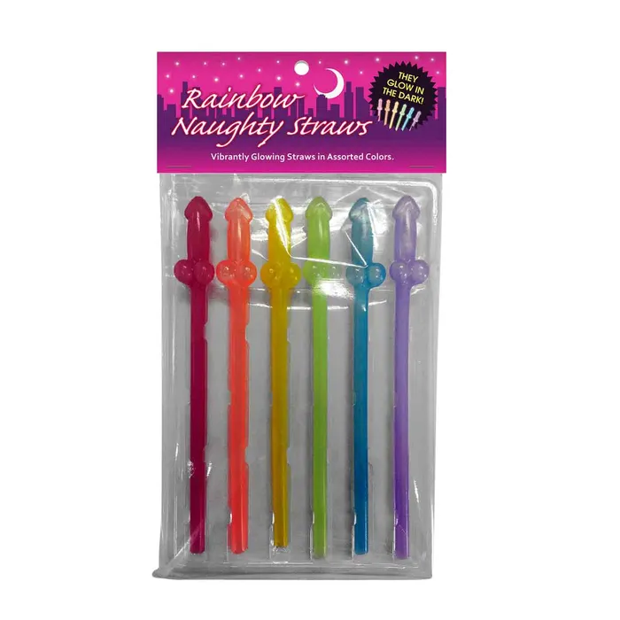 Female Sex Toys Kheper Games Kheper Games Rainbow Glow Naughty Straws 6pk